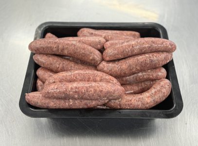 Venison - pepper raisin sausages